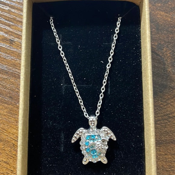 Sea Turtles Silver-Tone Pendant Necklace - Picture 2 of 4